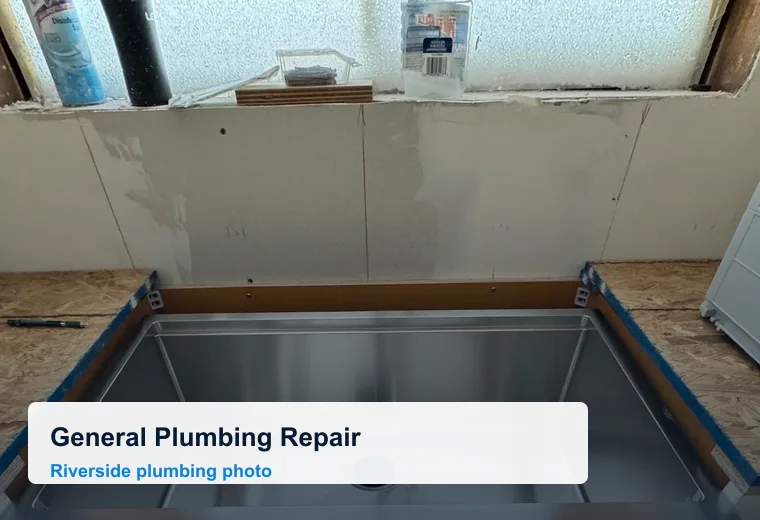 General plumbing repair and kitchen wall water line access in Riverside