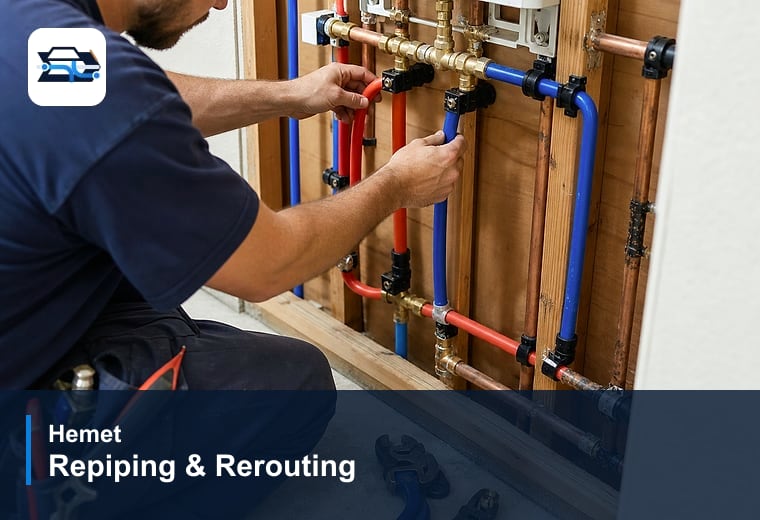 Repiping & Rerouting service visual for Hemet homes