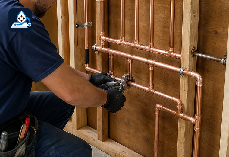 New residential water lines being installed during repiping work